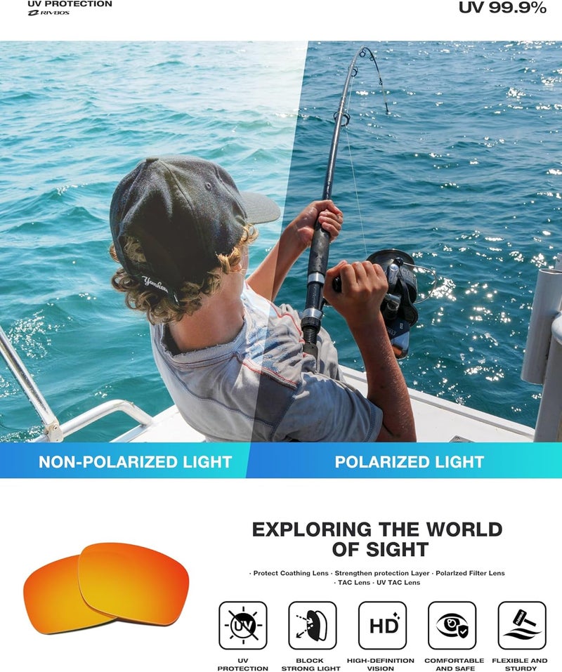 RIVBOS Sunglasses for Men Women Polarized UV Protection Sports Fishing Driving Shades Cycling RB833 - Image 2